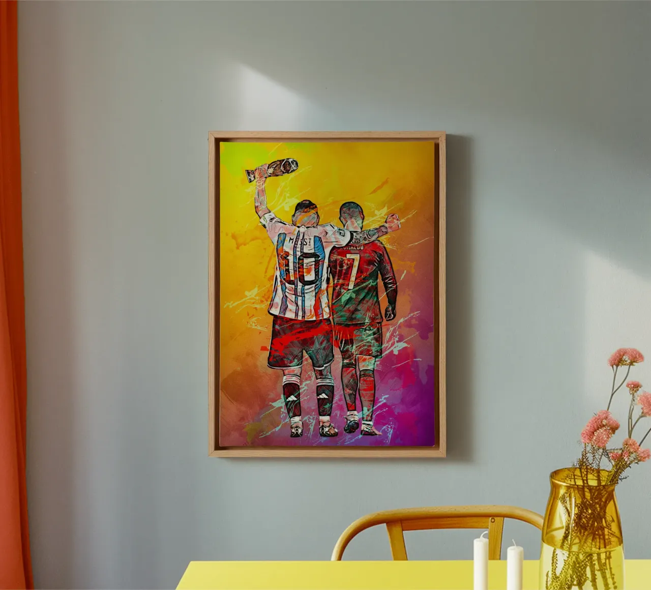 Ronaldo And Messi tela con Cornice a cassetta da tenten