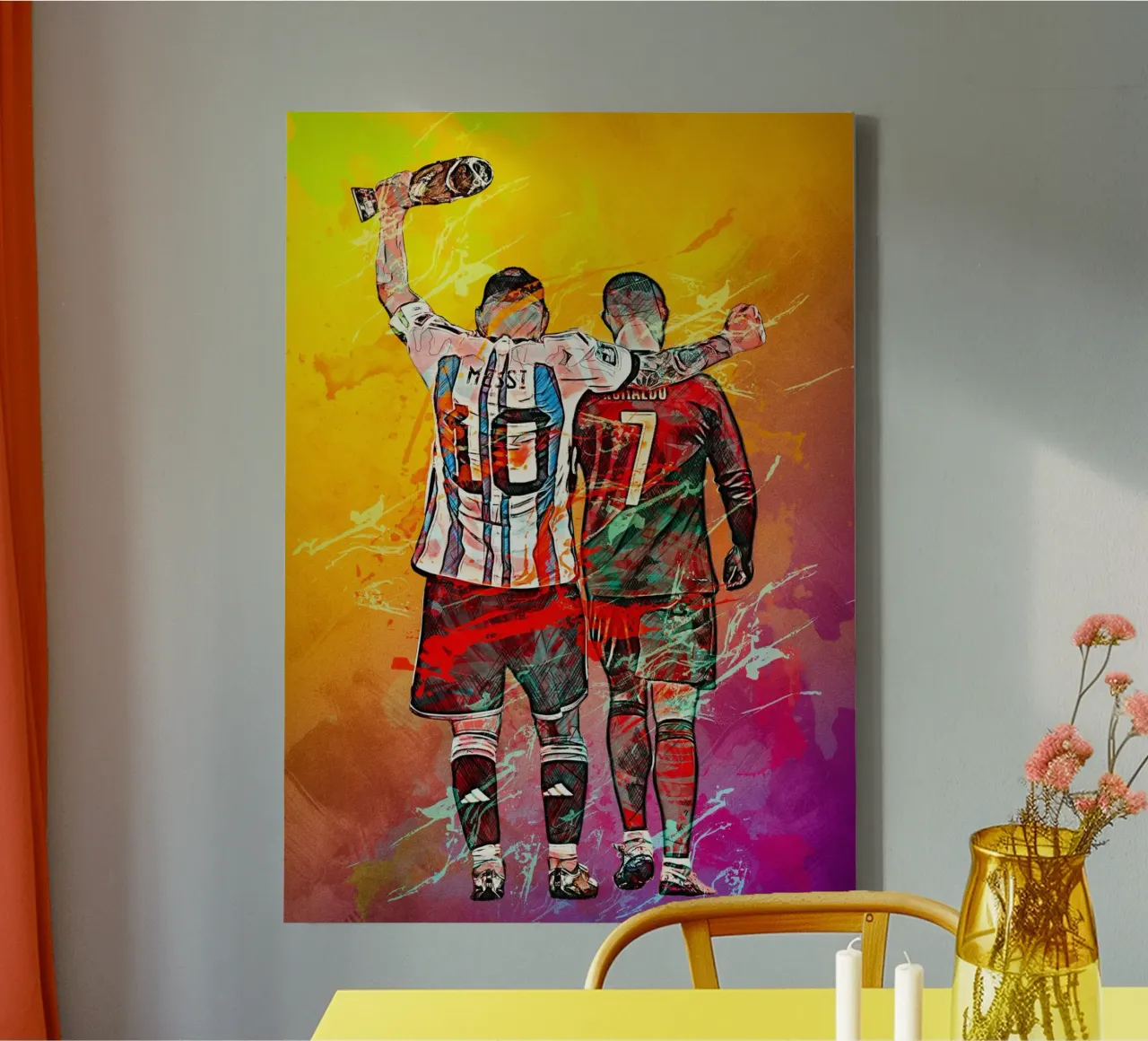 Ronaldo And Messi tela con Cornice a cassetta da tenten