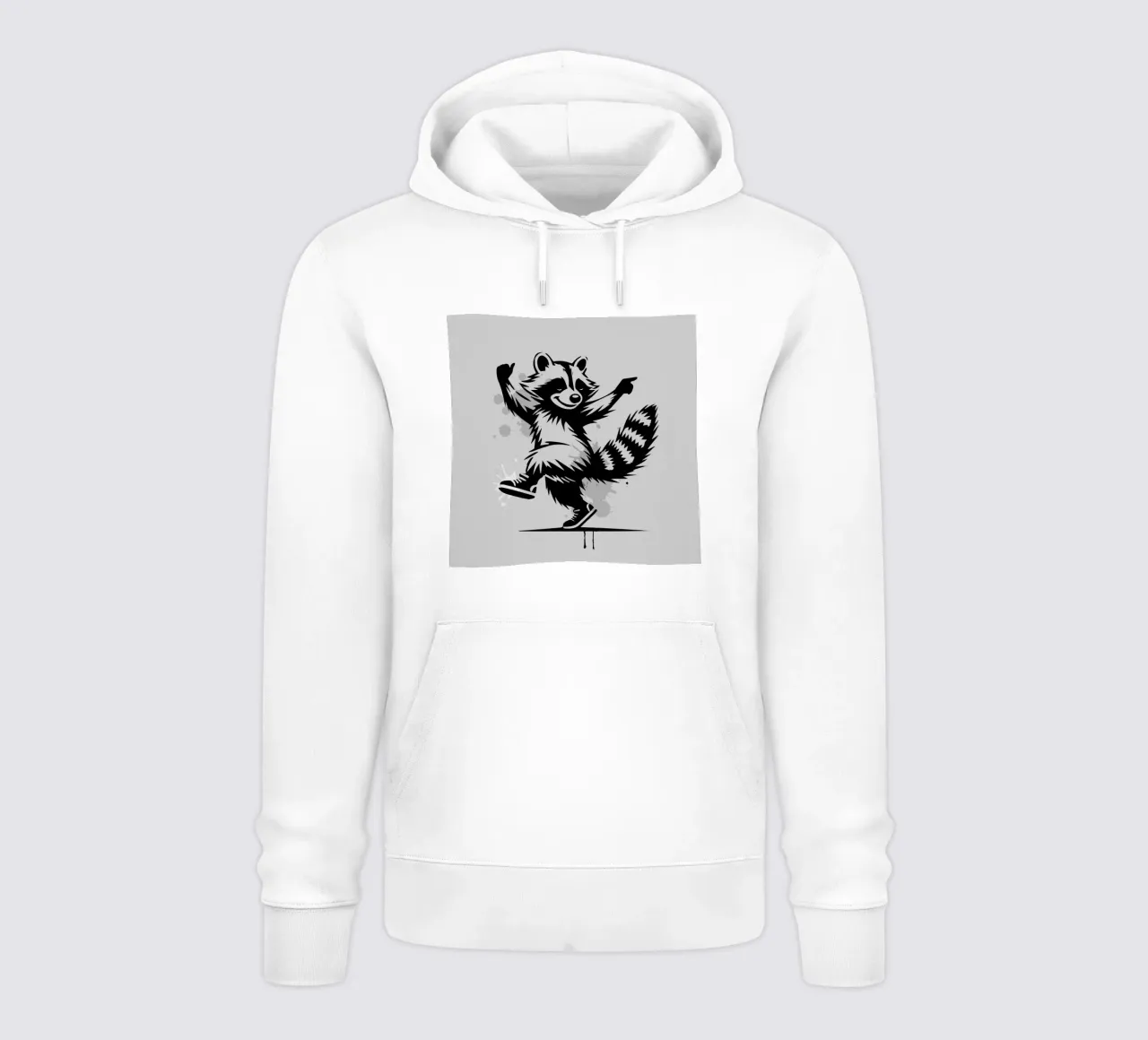 Procione danzante in stile stencil felpa con cappuccio da namosh