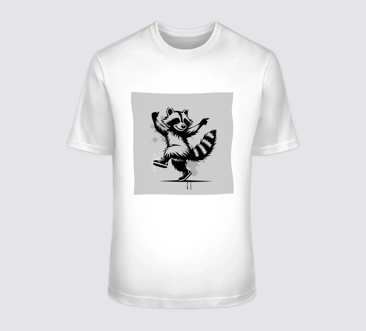 Procione danzante in stile stencil t-shirt da namosh