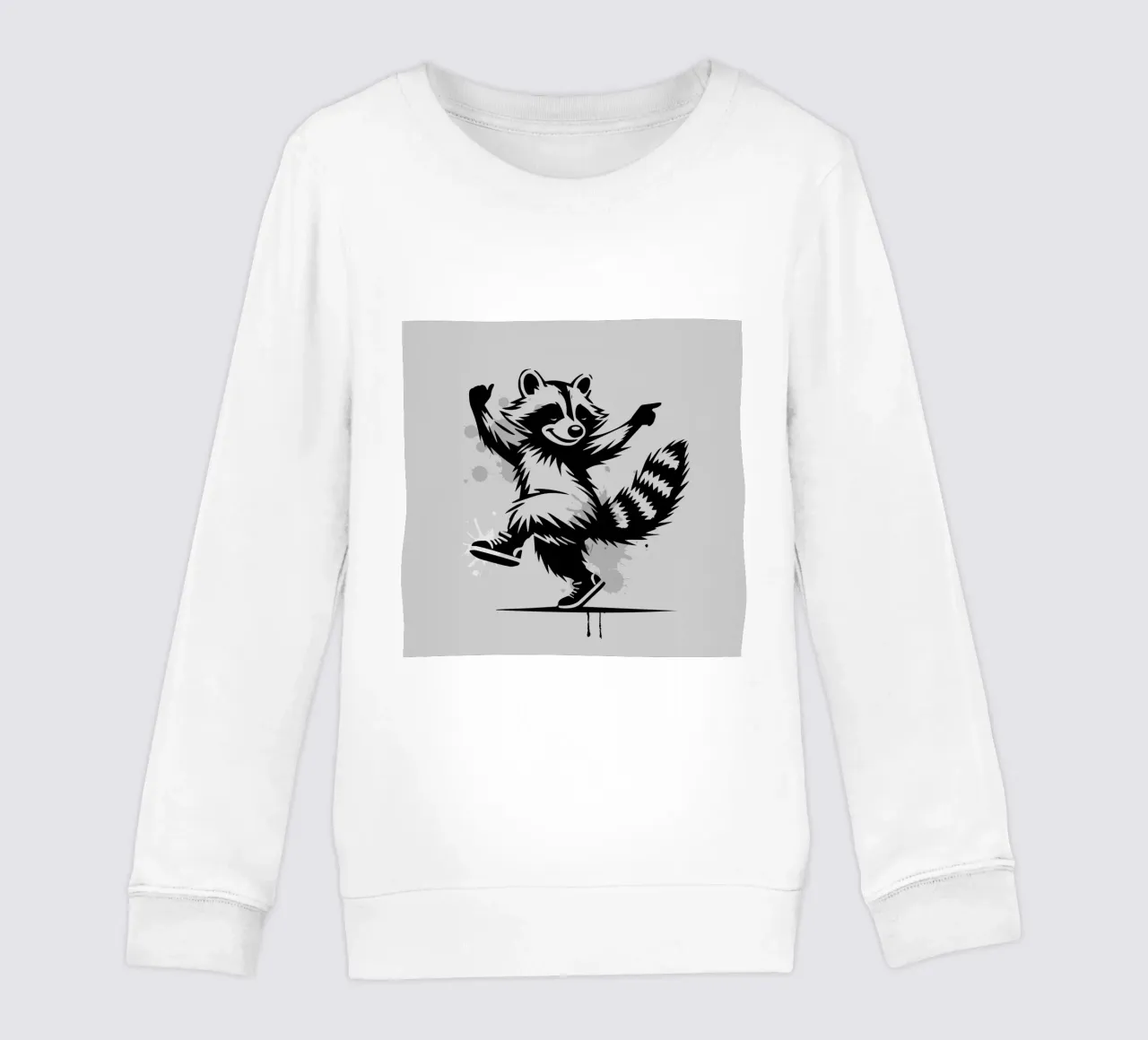 Procione danzante in stile stencil felpa bambino da namosh