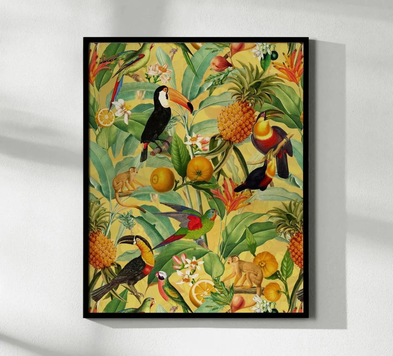 Tucani, scimmie e frutta tropicale Giardino Botanico carta hahnemühle da Flower Garden - Uta Naumann