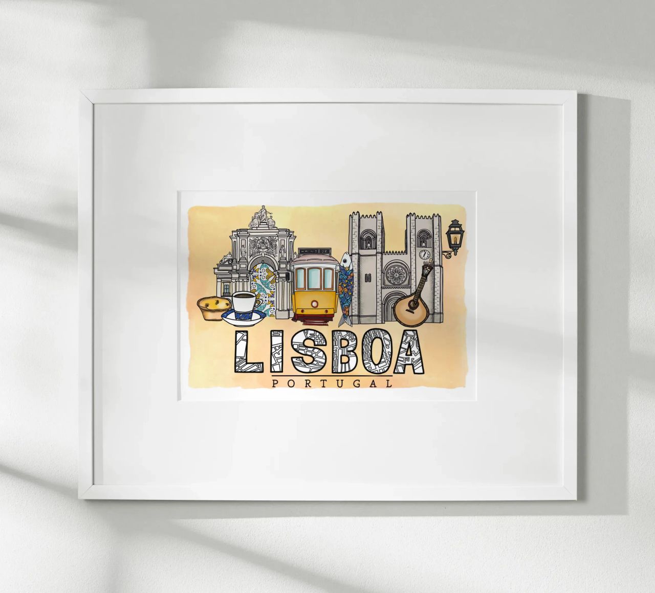 Skyline Lisbon poster de Claudiabrueggen
