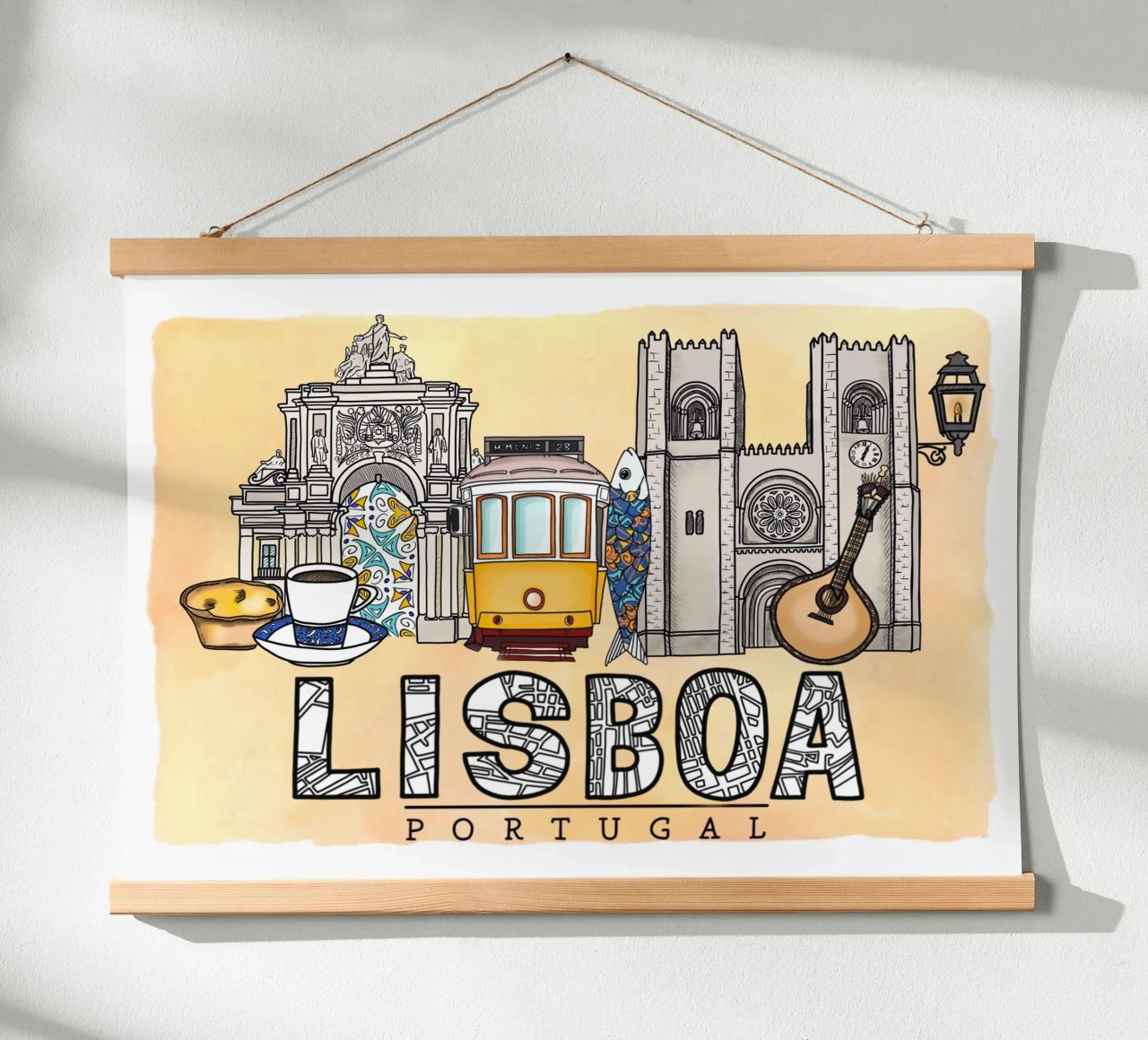Skyline Lisbon poster de Claudiabrueggen