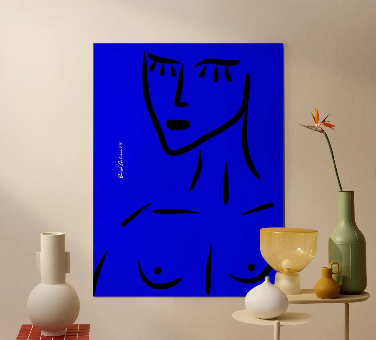 Colorful Curves poster con telaio in alluminio da Mike Leymi