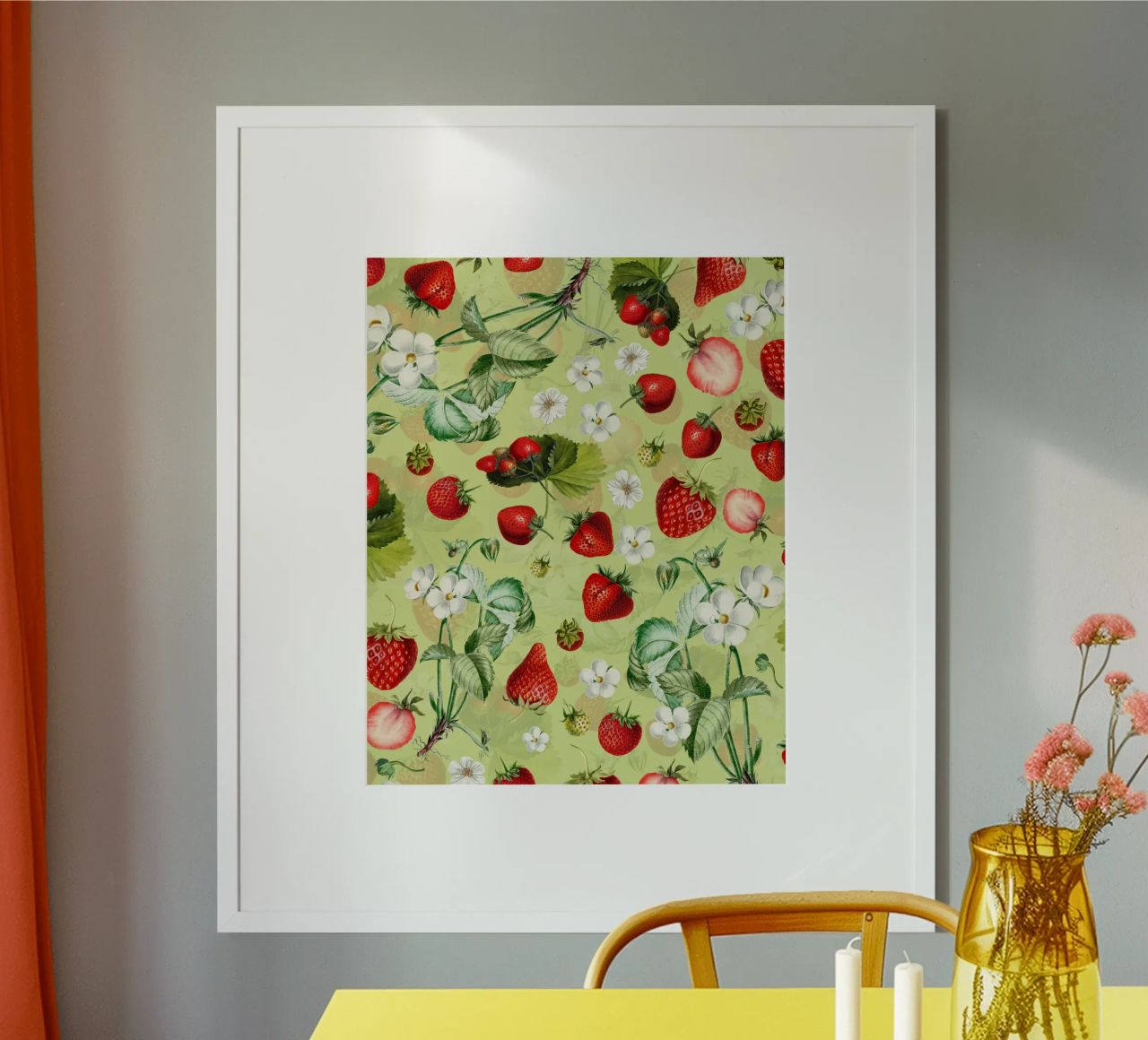 Vintage Strawberries Dance - Botanical Garden poster by Flower Garden - Uta Naumann