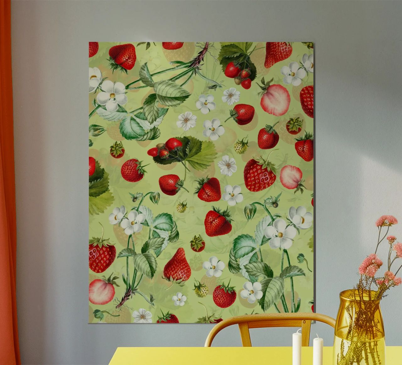 Vintage Strawberries Dance - Botanical Garden poster by Flower Garden - Uta Naumann