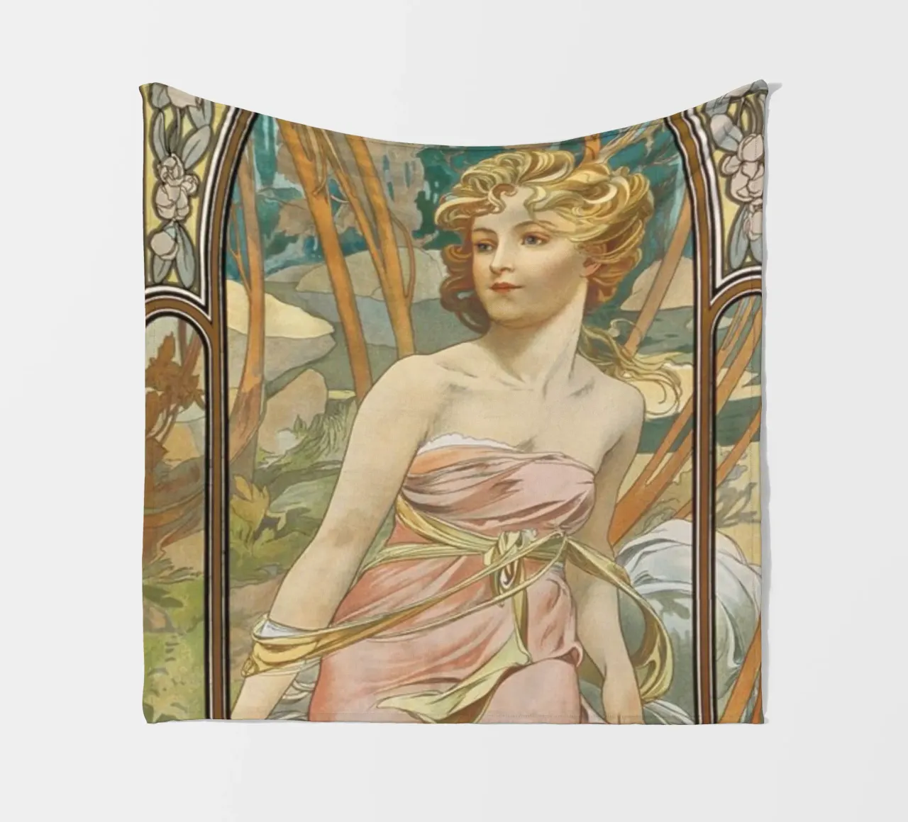 Alfons Mucha - Risveglio mattutino coperta in pile da ARTOTHEK