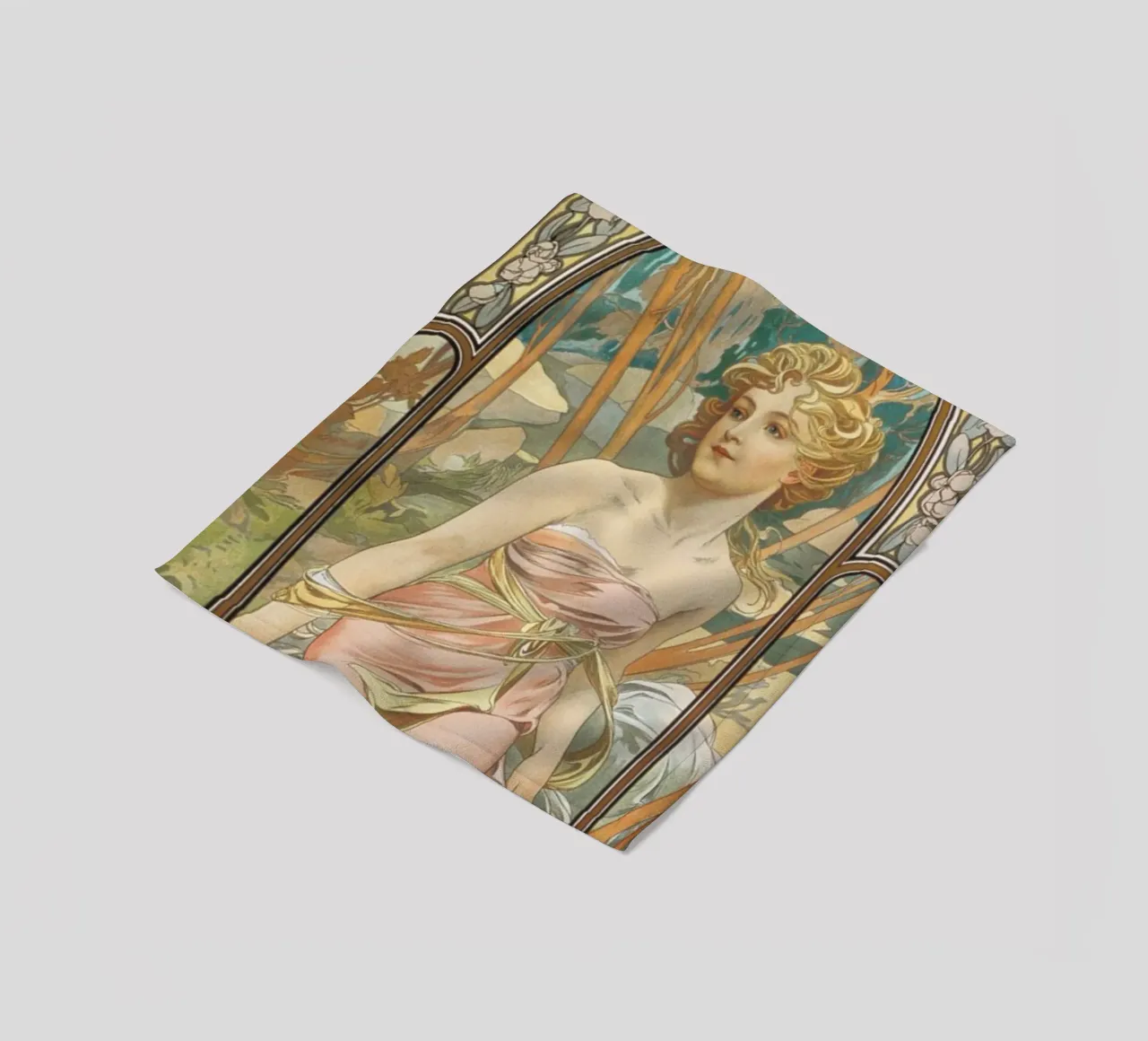 Alfons Mucha - Risveglio mattutino coperta in pile da ARTOTHEK