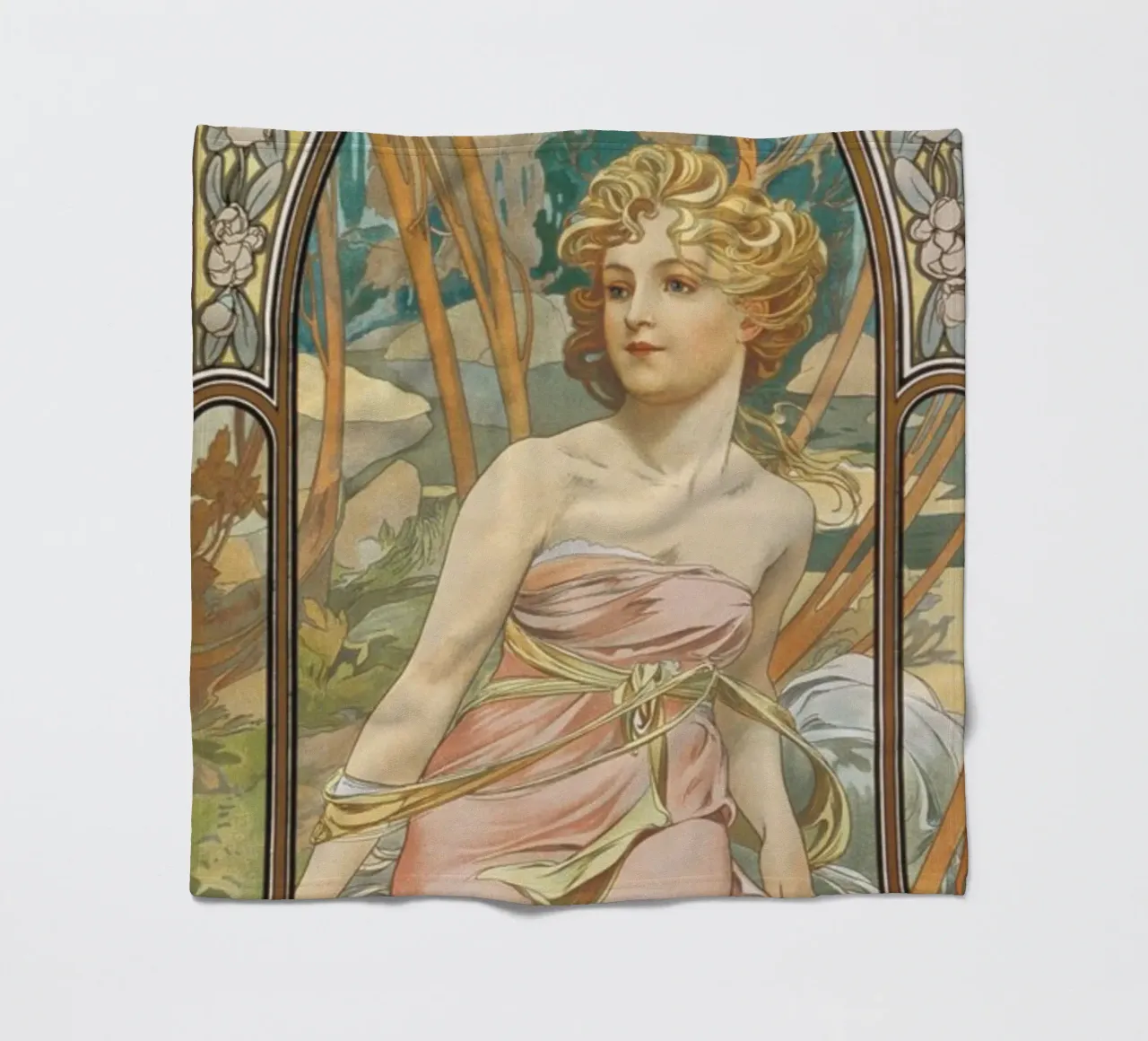 Alfons Mucha - Risveglio mattutino coperta in pile da ARTOTHEK
