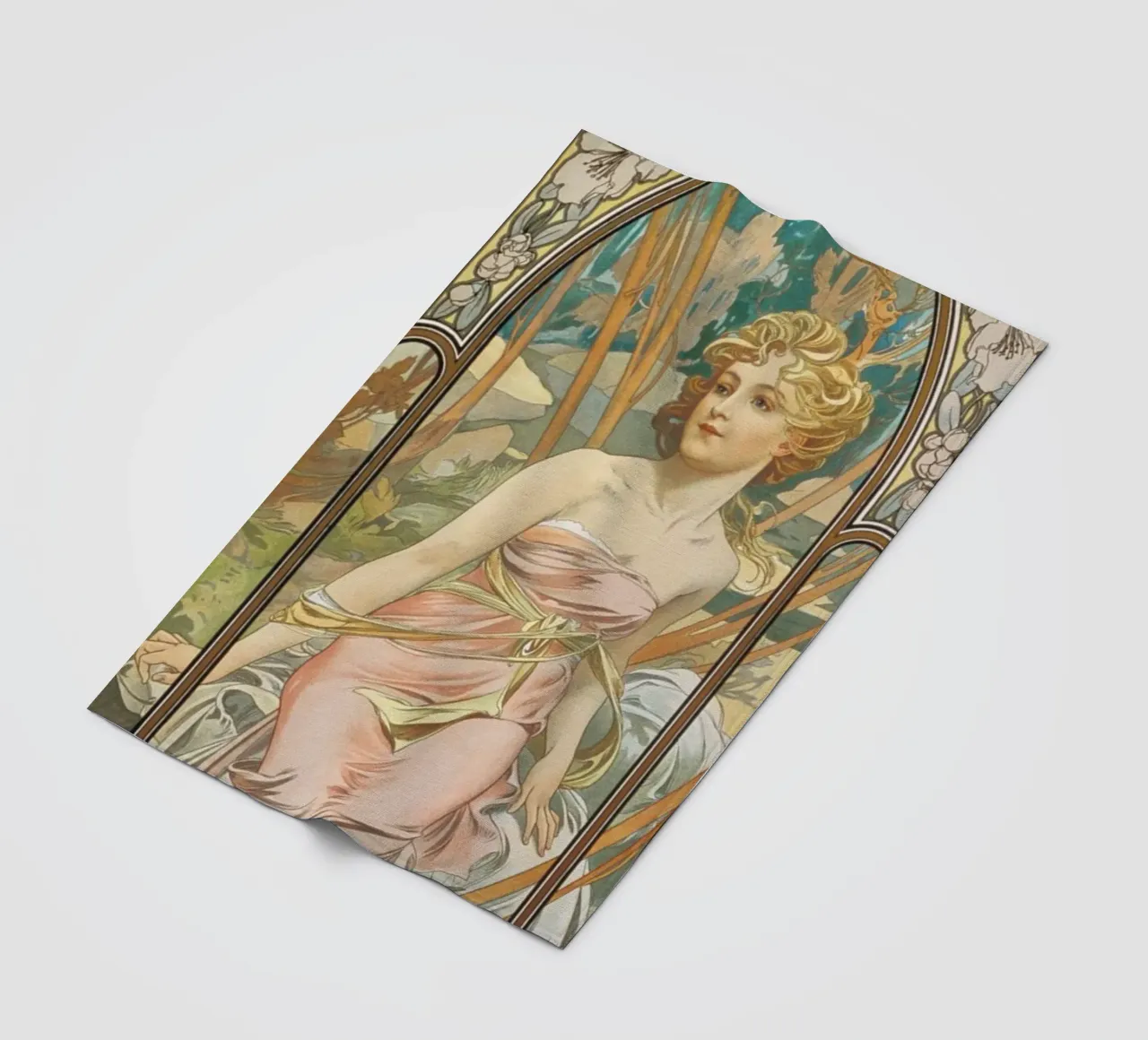 Alfons Mucha - Risveglio mattutino coperta in pile da ARTOTHEK