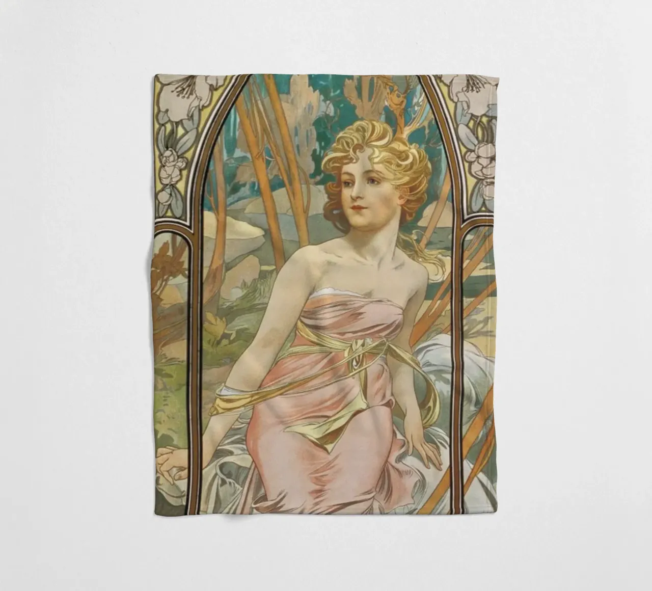 Alfons Mucha - Risveglio mattutino coperta in pile da ARTOTHEK