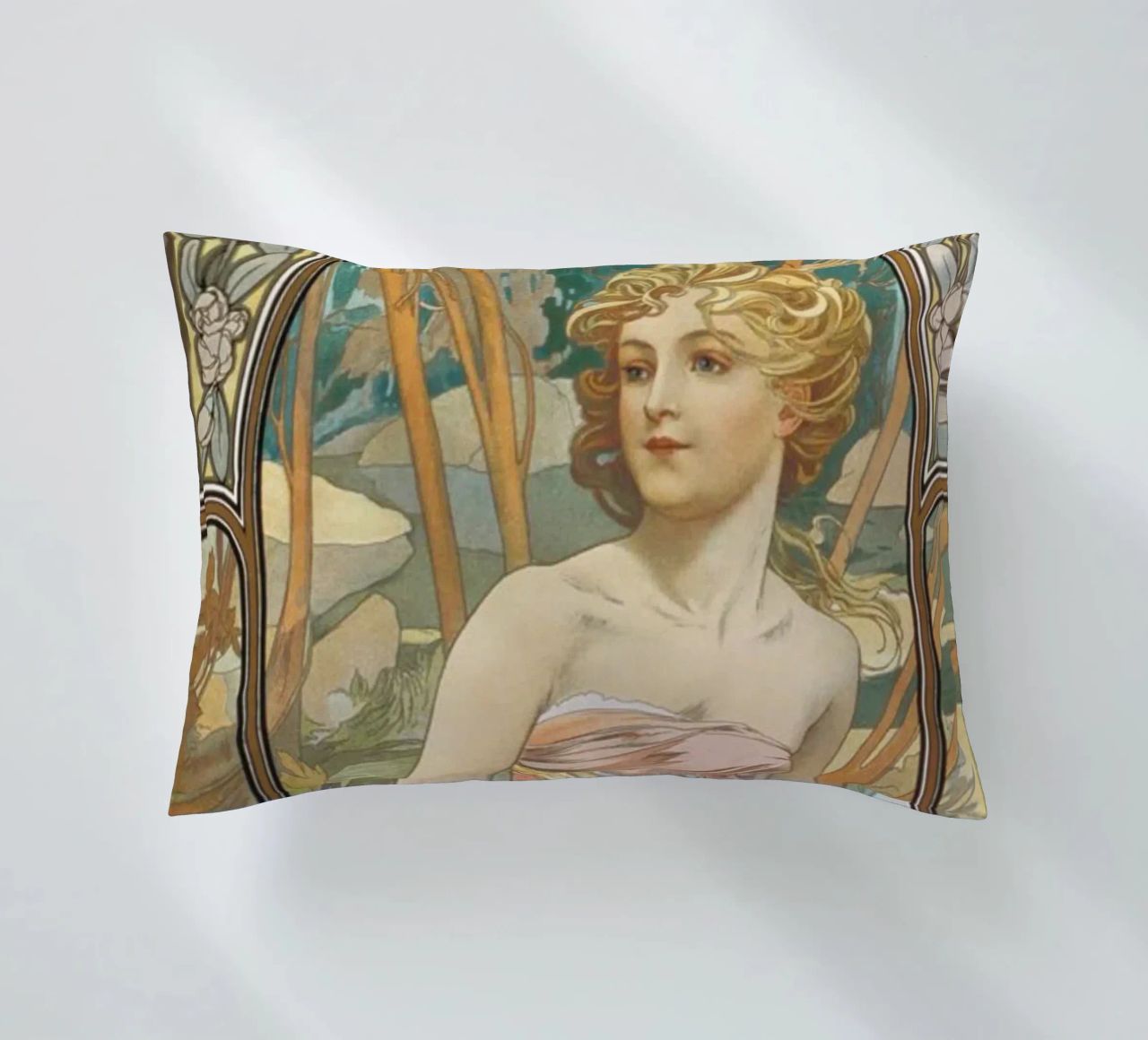 Alfons Mucha - Risveglio mattutino cuscino da ARTOTHEK