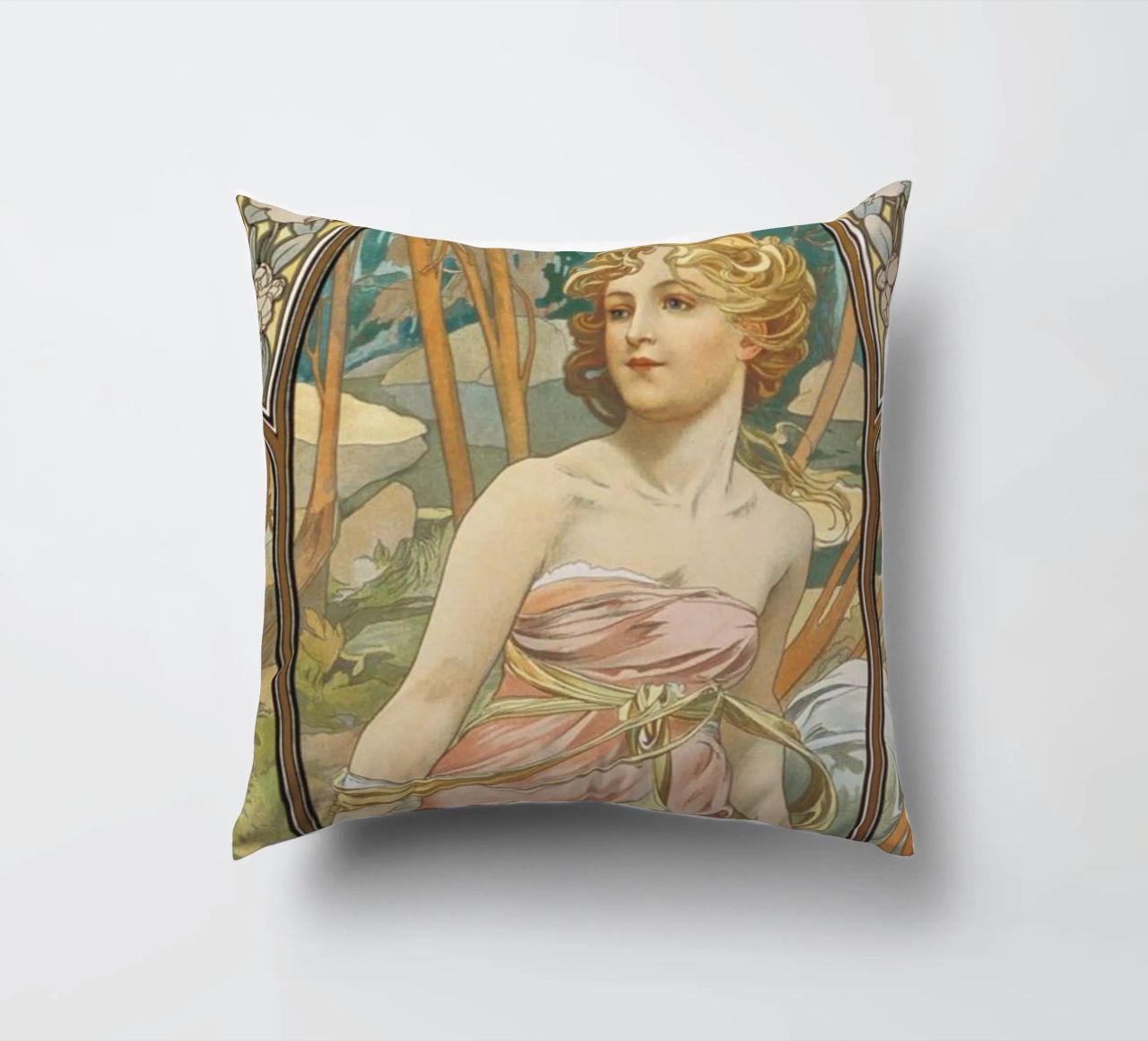 Alfons Mucha - Risveglio mattutino cuscino da ARTOTHEK