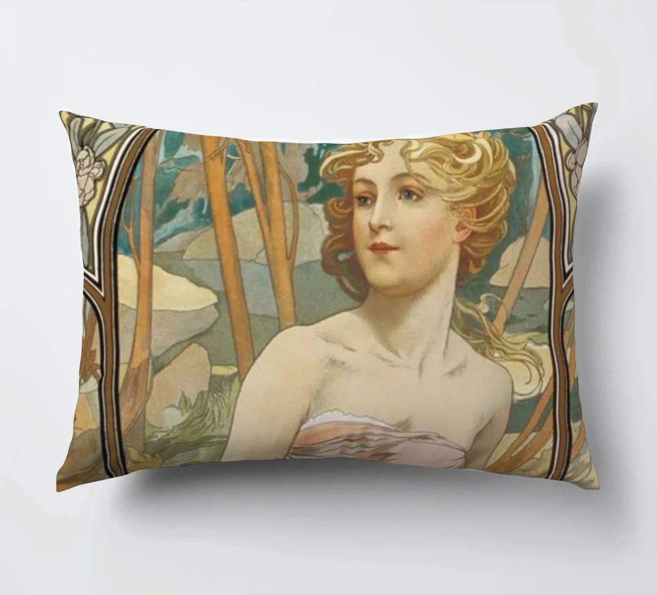 Alfons Mucha - Risveglio mattutino cuscino da ARTOTHEK