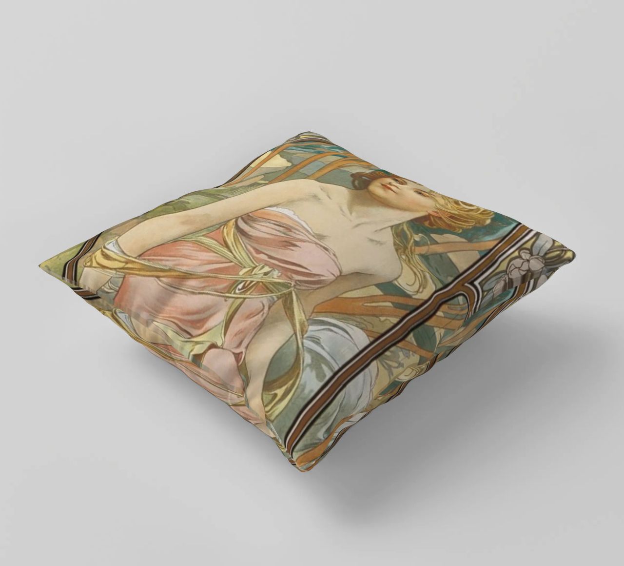Alfons Mucha - Risveglio mattutino cuscino da ARTOTHEK