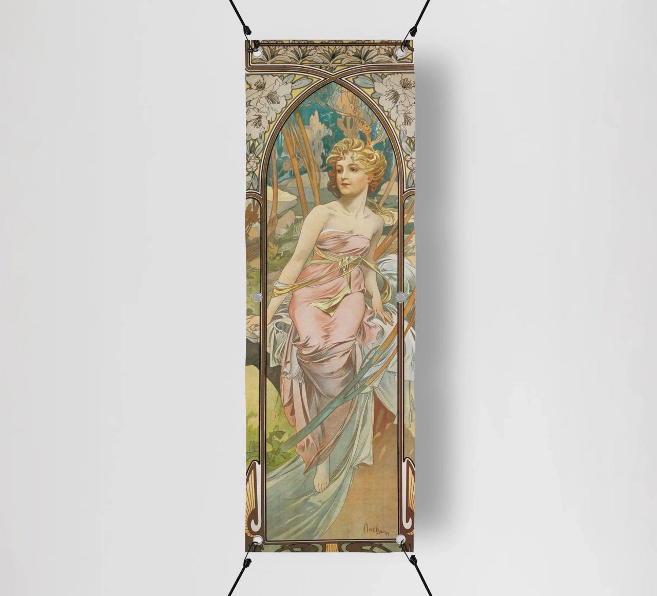 Alfons Mucha - Risveglio mattutino telo in pvc da ARTOTHEK
