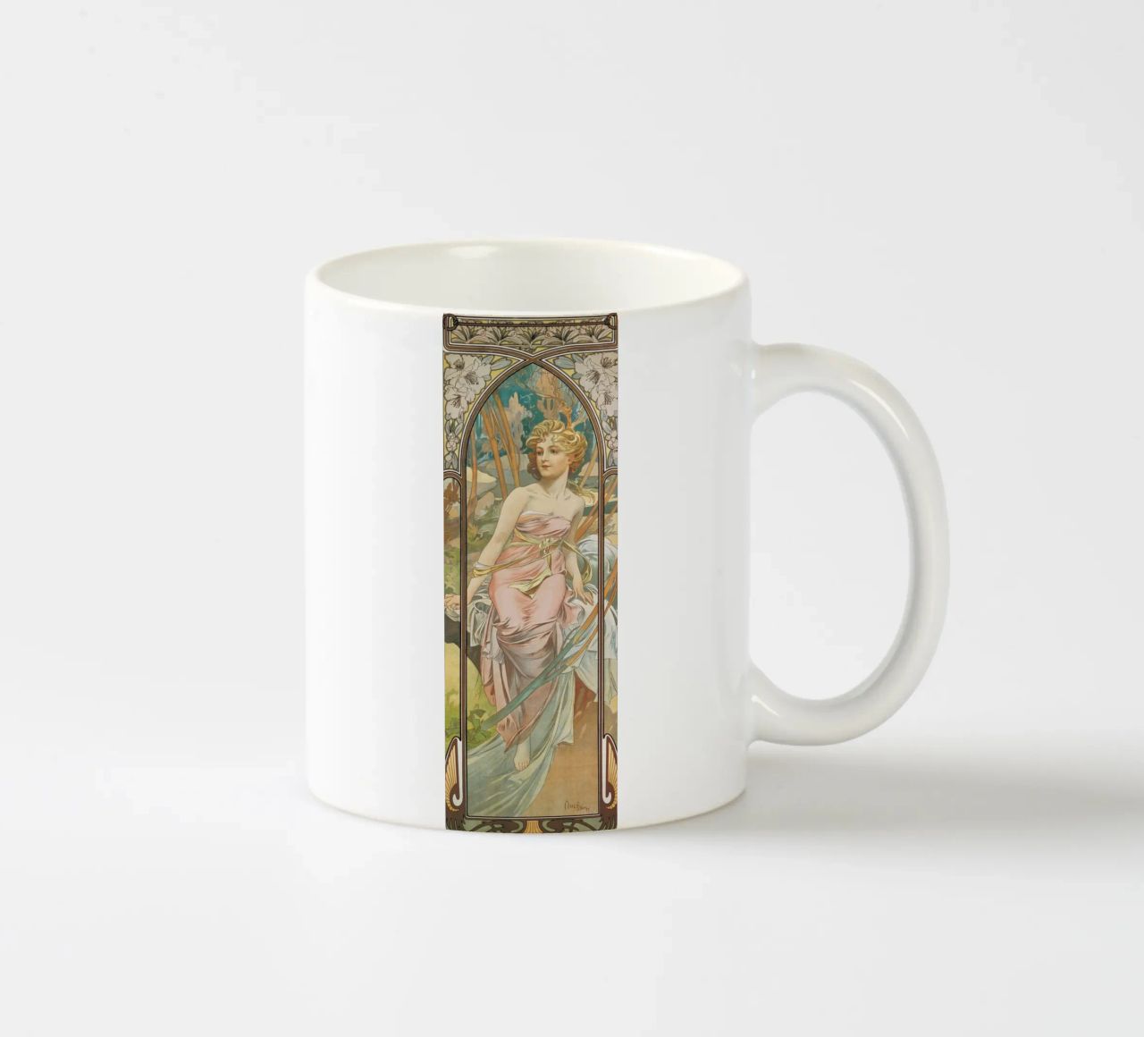 Alfons Mucha - Risveglio mattutino tazza in ceramica da ARTOTHEK