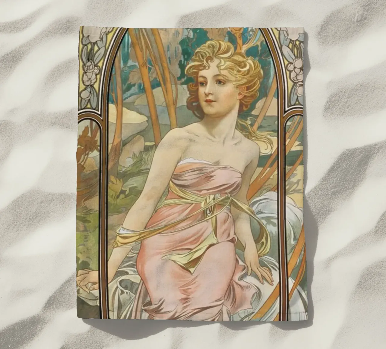 Alfons Mucha - Risveglio mattutino telo mare da ARTOTHEK