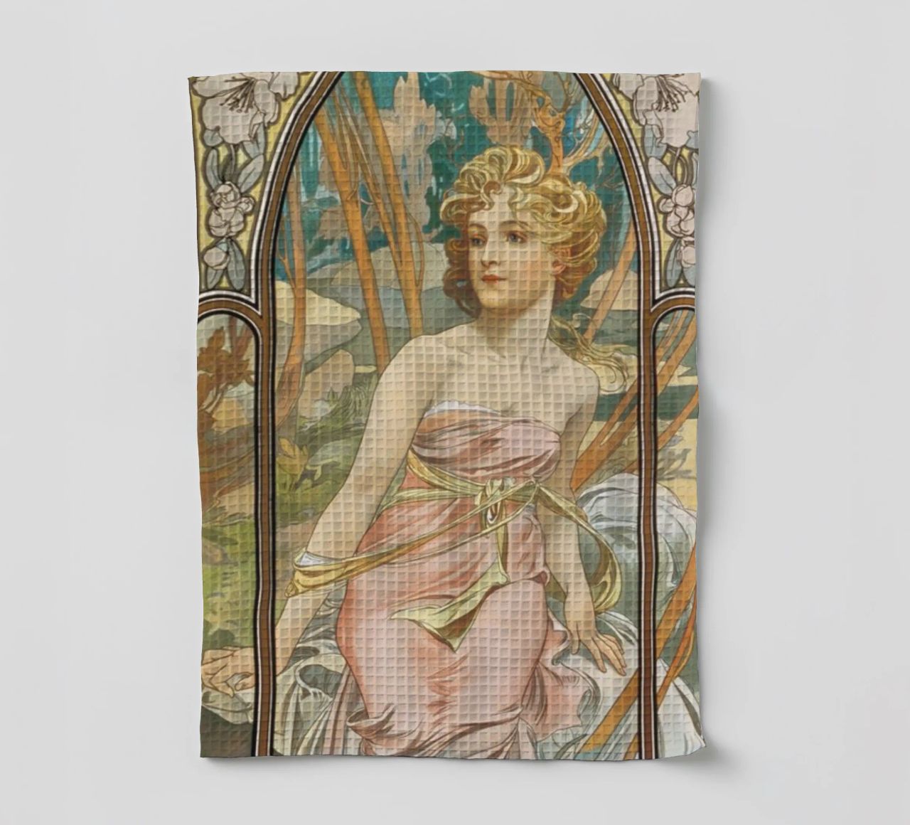 Alfons Mucha - Risveglio mattutino canovaccio da cucina da ARTOTHEK