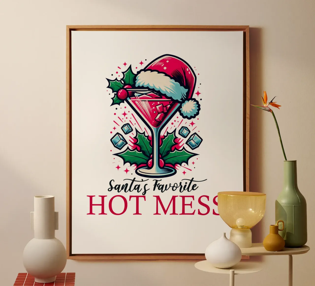 Santa's favorite hot mess tela con Cornice a cassetta da edsonramosart
