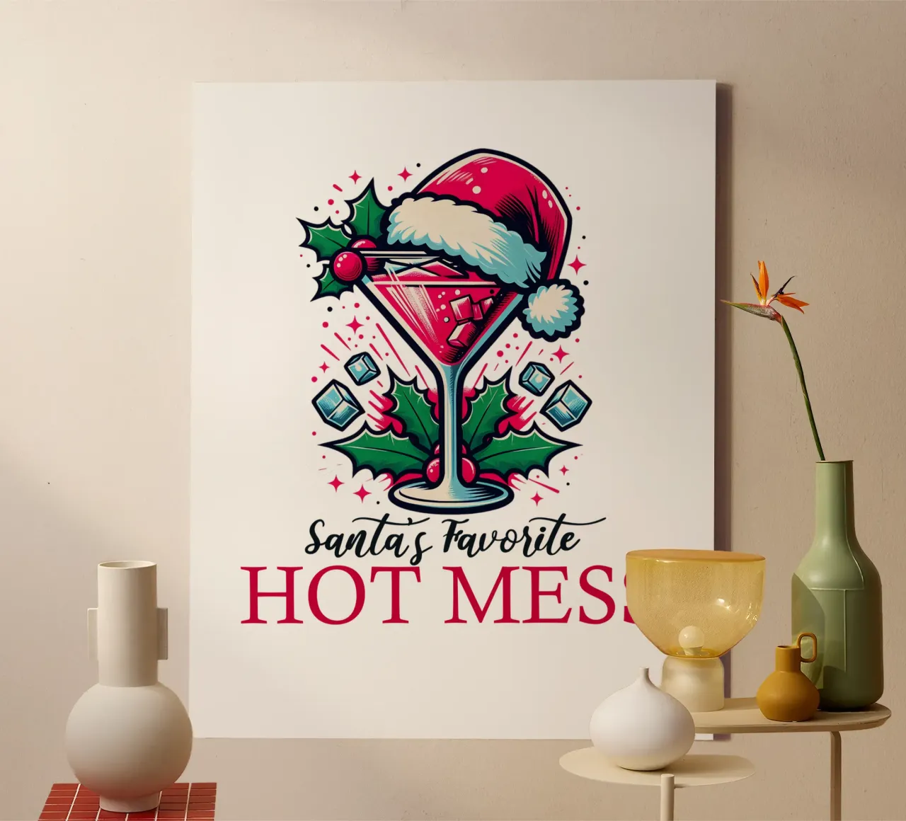 Santa's favorite hot mess tela con Cornice a cassetta da edsonramosart