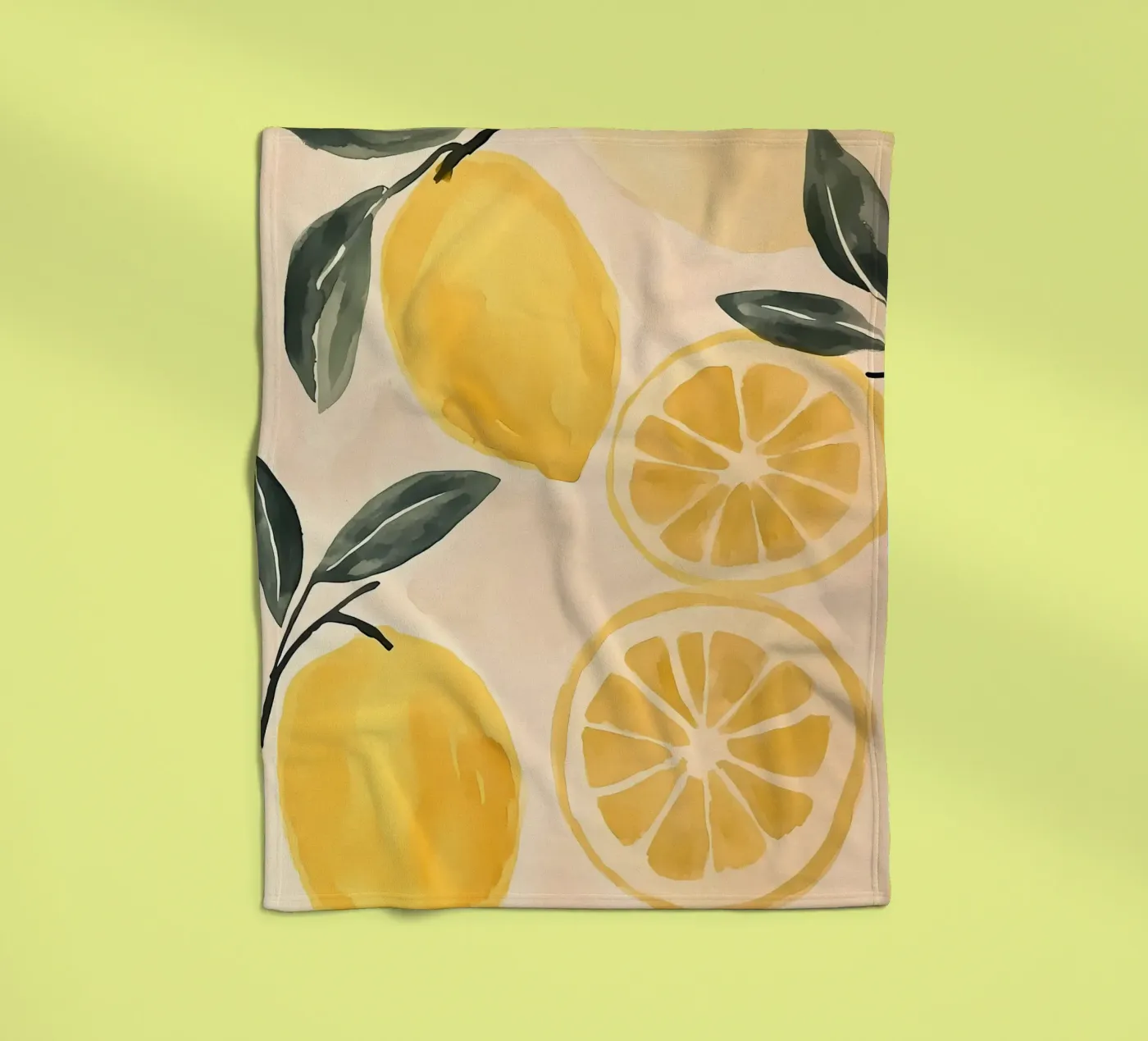 Citroenen fleecedeken van IamHomeStudio
