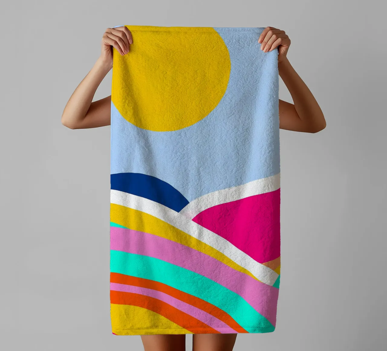 Sunset waves badhanddoek van Mathudace Créas