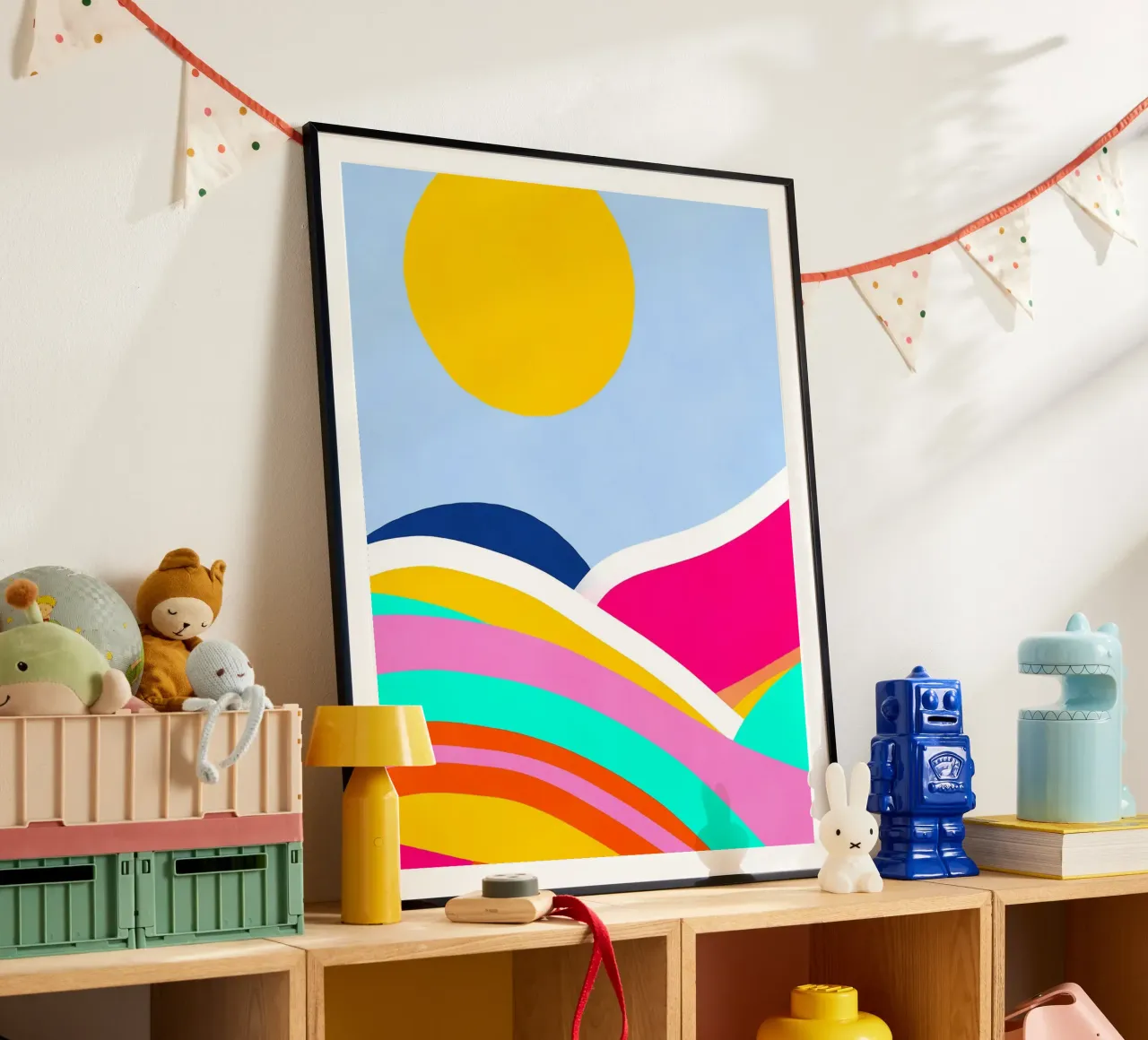 Sunset waves poster van Mathudace Créas