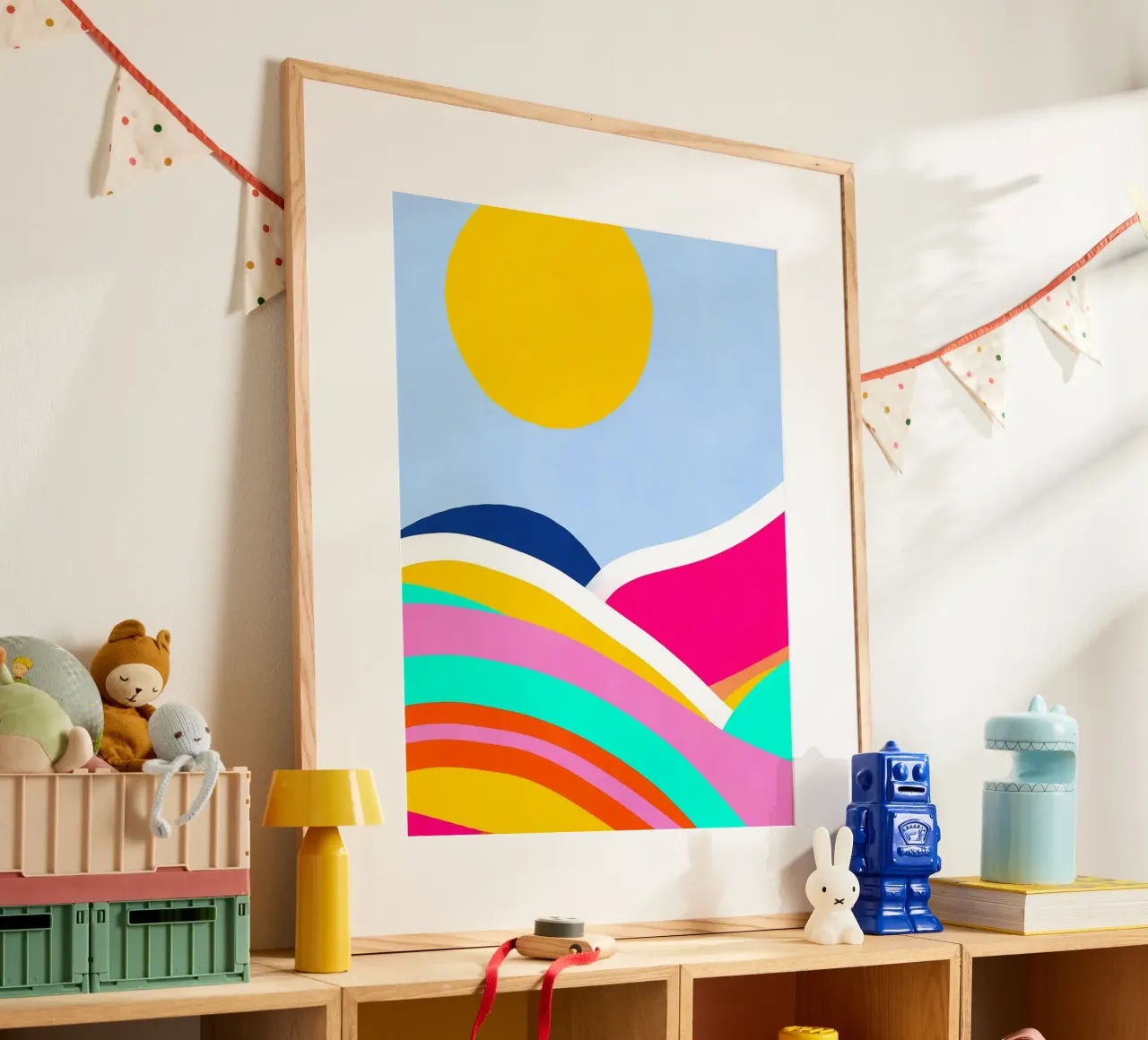 Sunset waves poster van Mathudace Créas