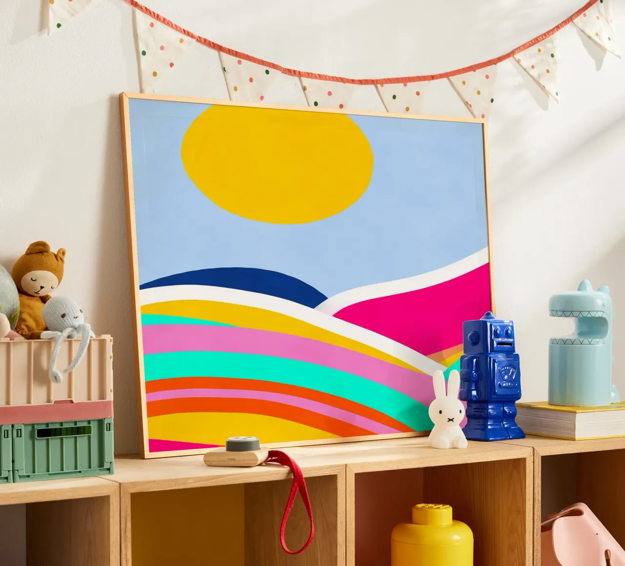 Sunset waves poster van Mathudace Créas