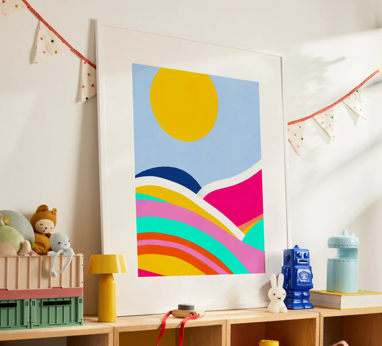 Sunset waves poster van Mathudace Créas