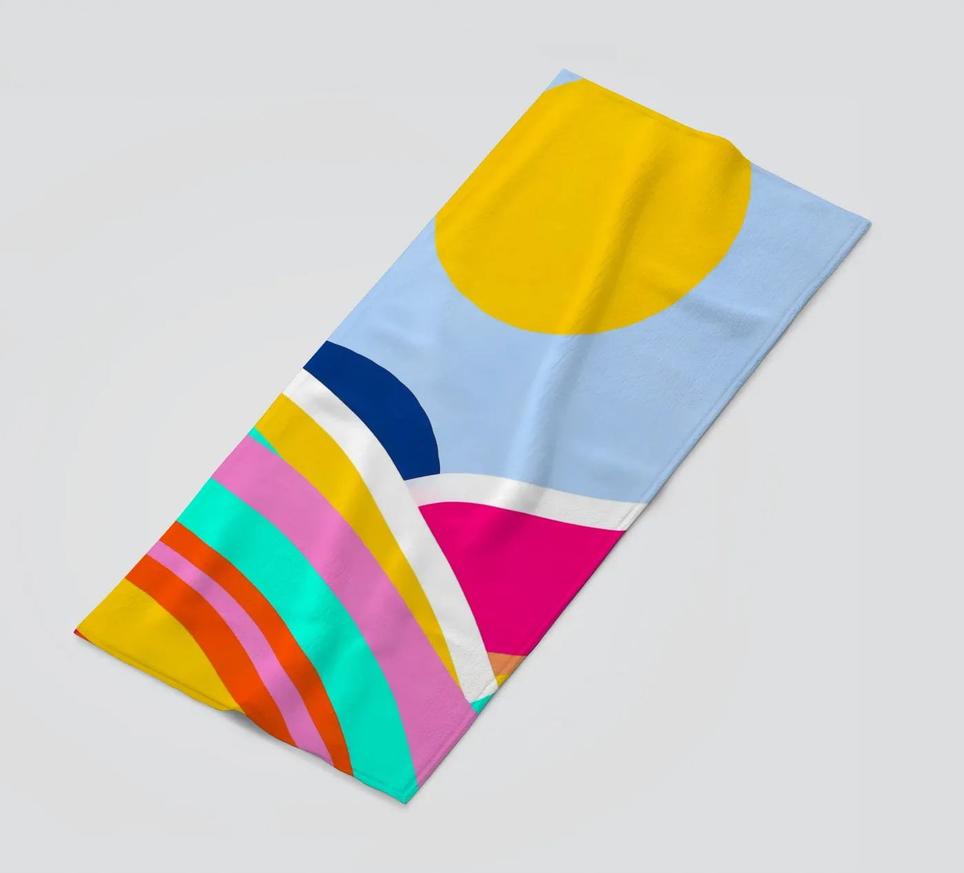 Sunset waves beach towel by Mathudace Créas