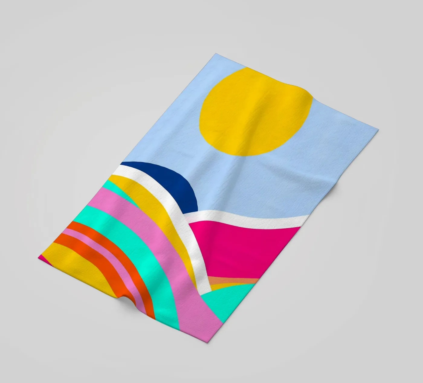Sunset waves beach towel by Mathudace Créas