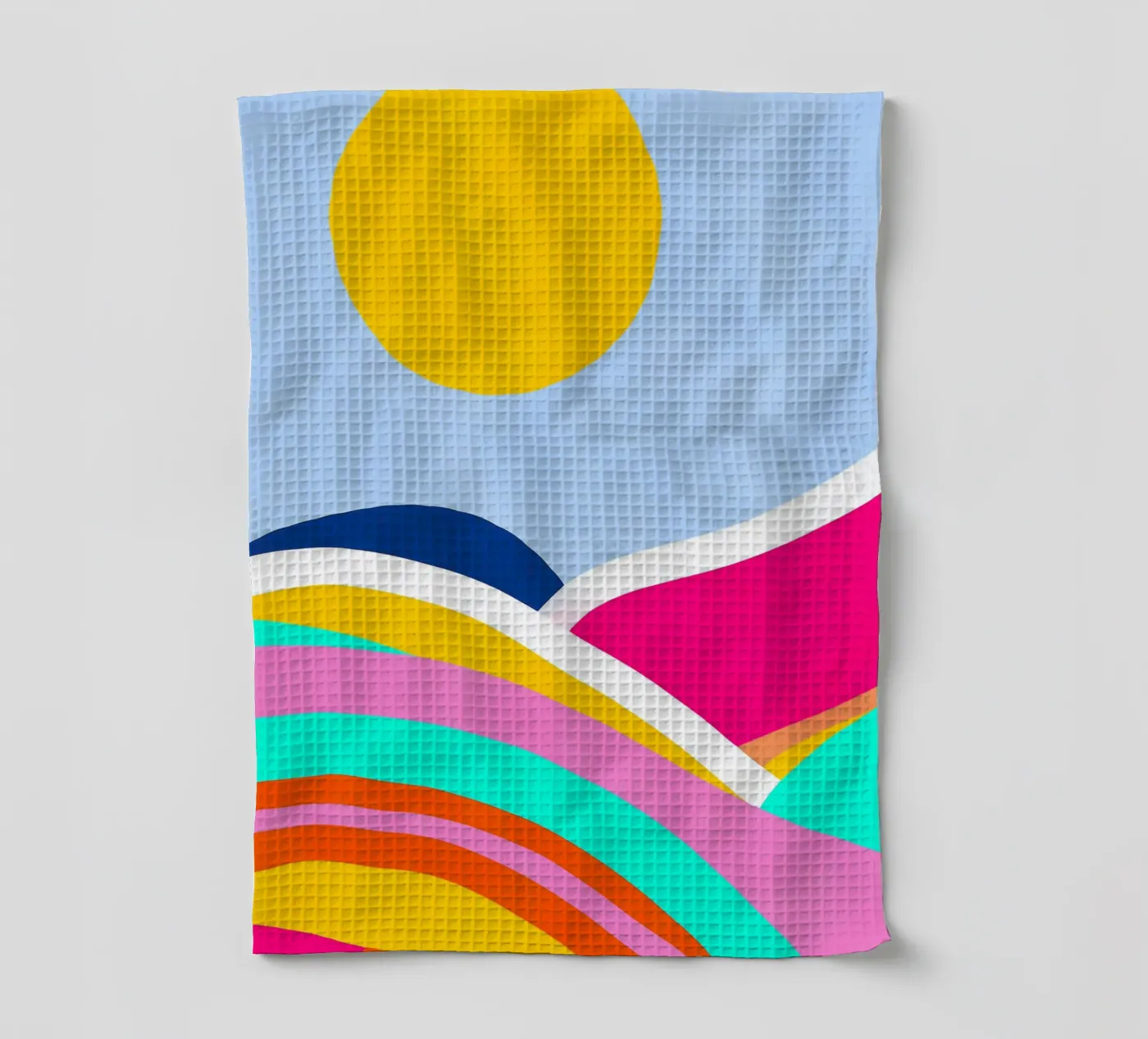 Sunset waves tea towel by Mathudace Créas