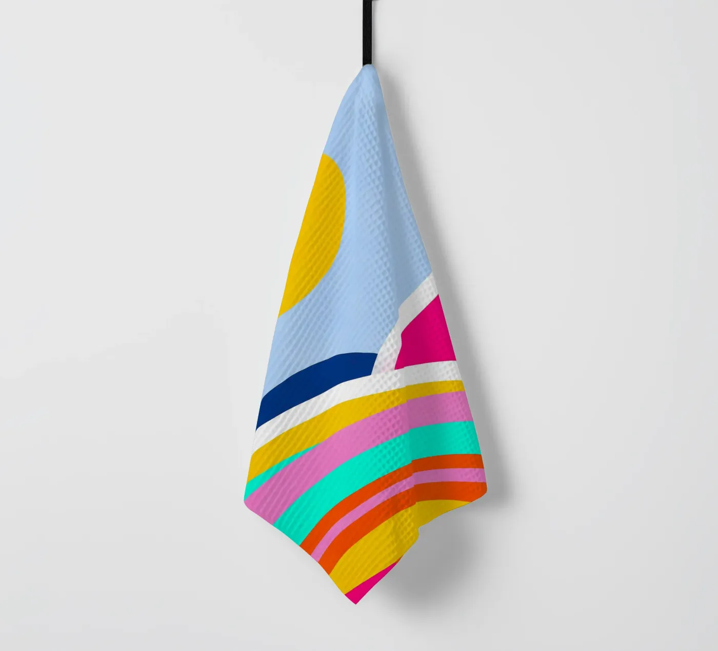 Sunset waves tea towel by Mathudace Créas