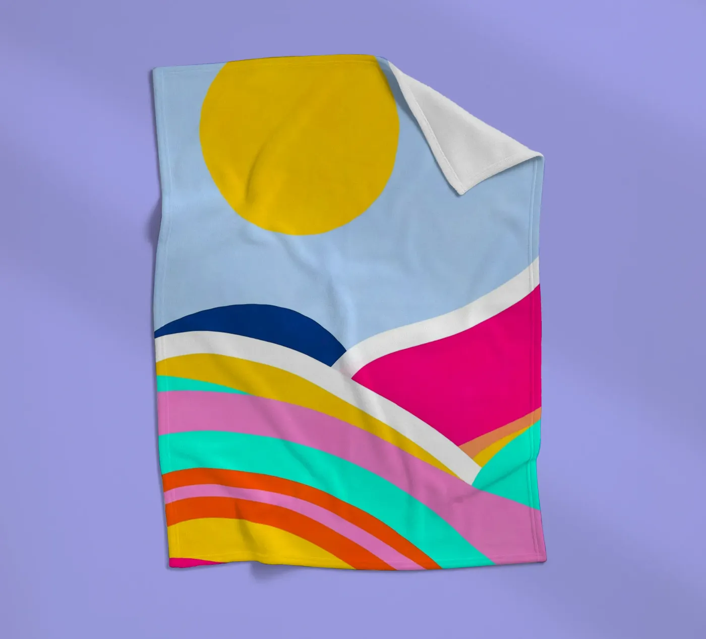Sunset waves plaid polaire de Mathudace Créas
