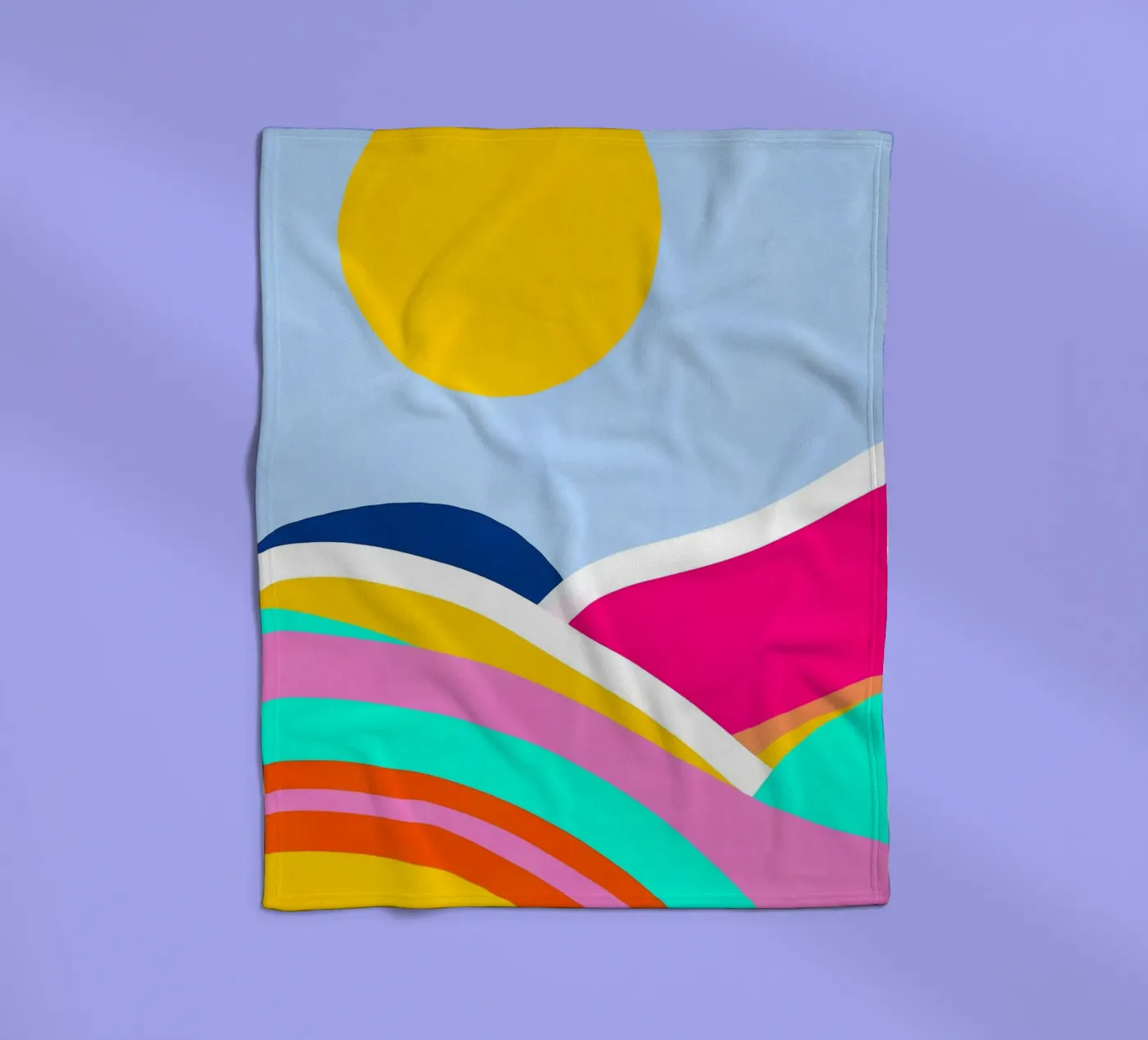 Sunset waves plaid polaire de Mathudace Créas