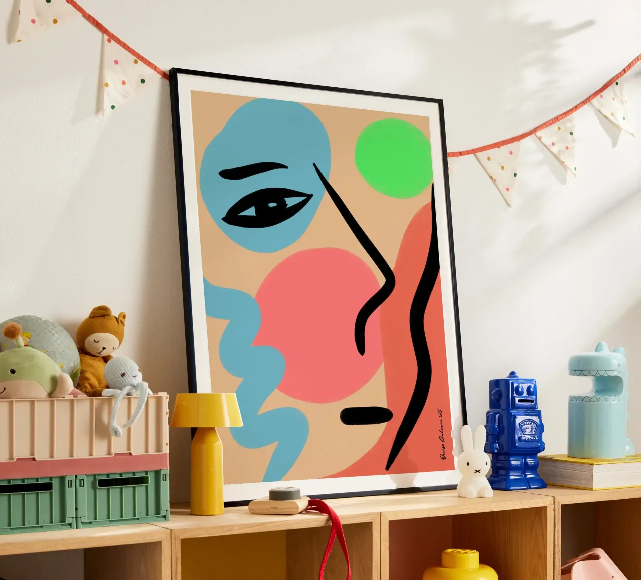 Lively Composition poster con telaio in plastica da Mike Leymi