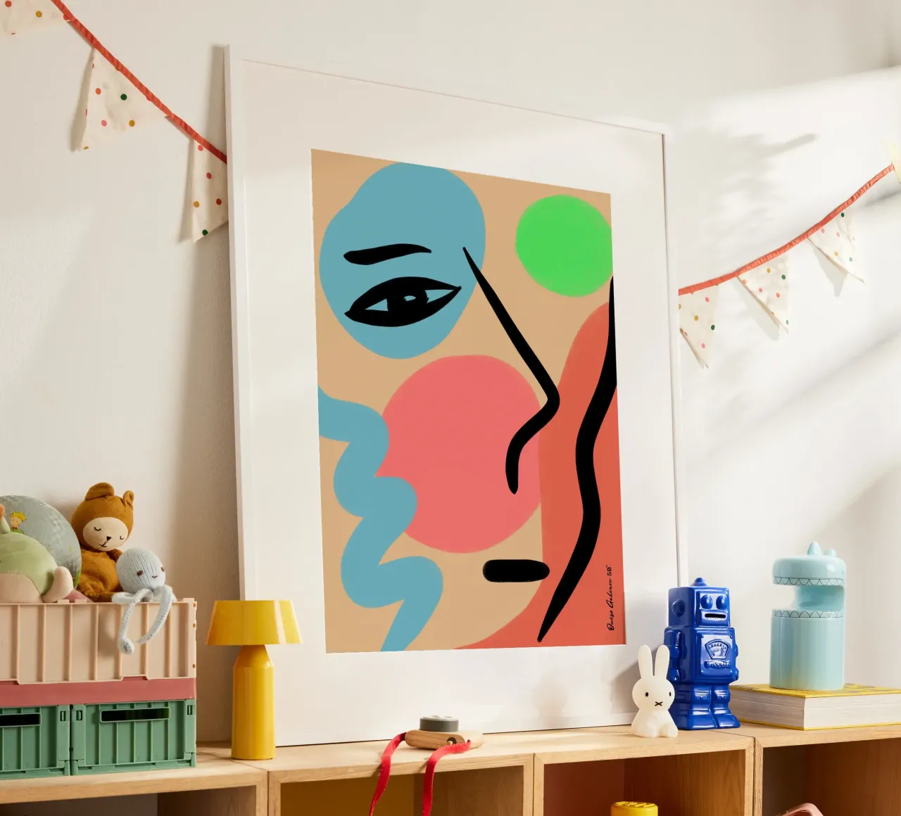 Lively Composition poster con telaio in plastica da Mike Leymi