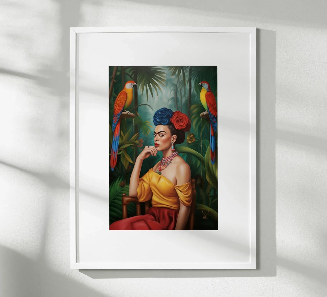 Frida Perroquets de la jungle poster de Carinaprint