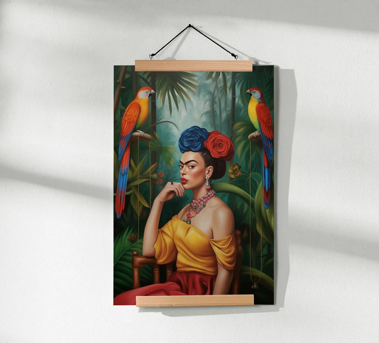Frida Perroquets de la jungle poster de Carinaprint
