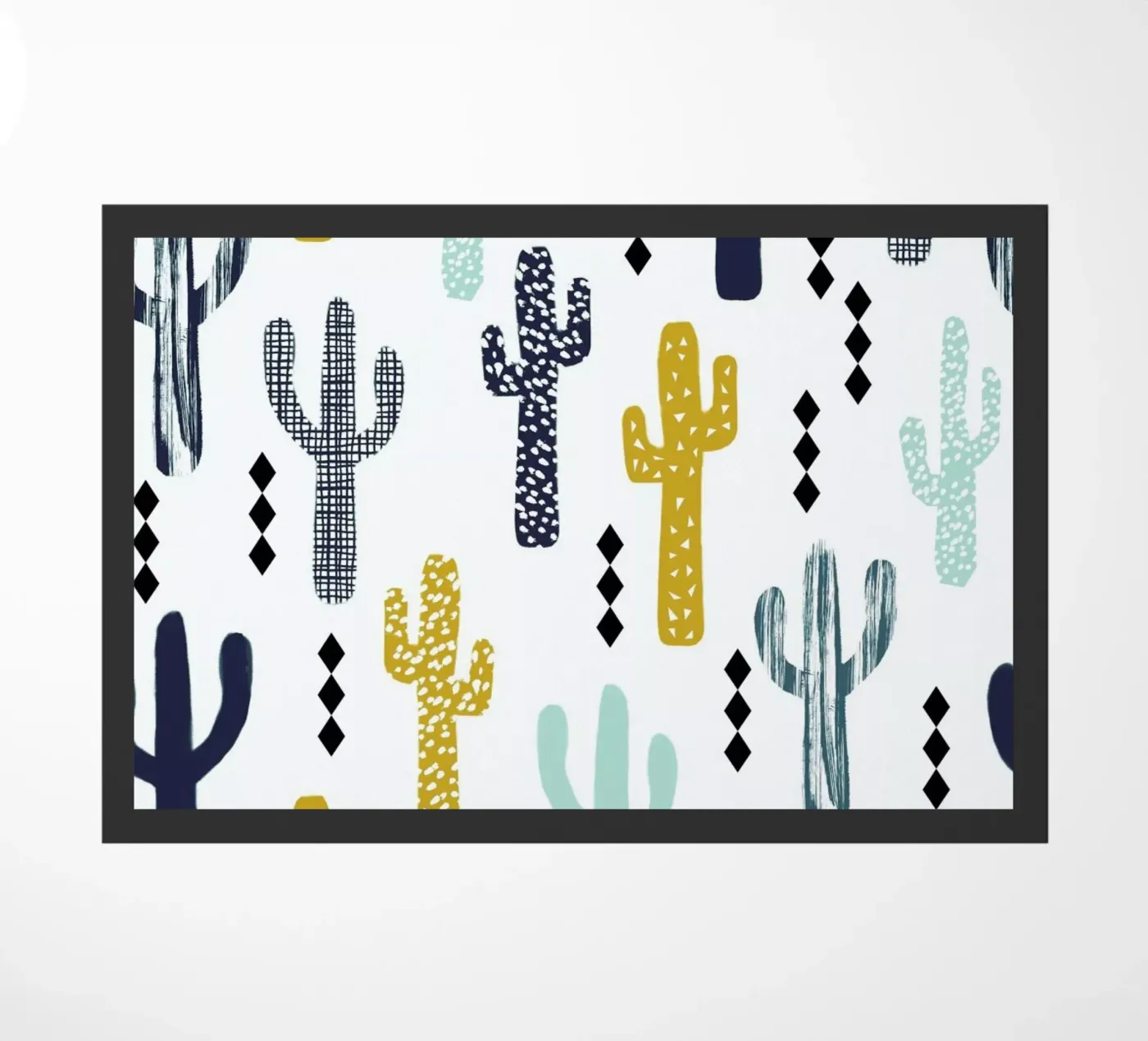 Cactus Mustard doormat by Charlotte Winter