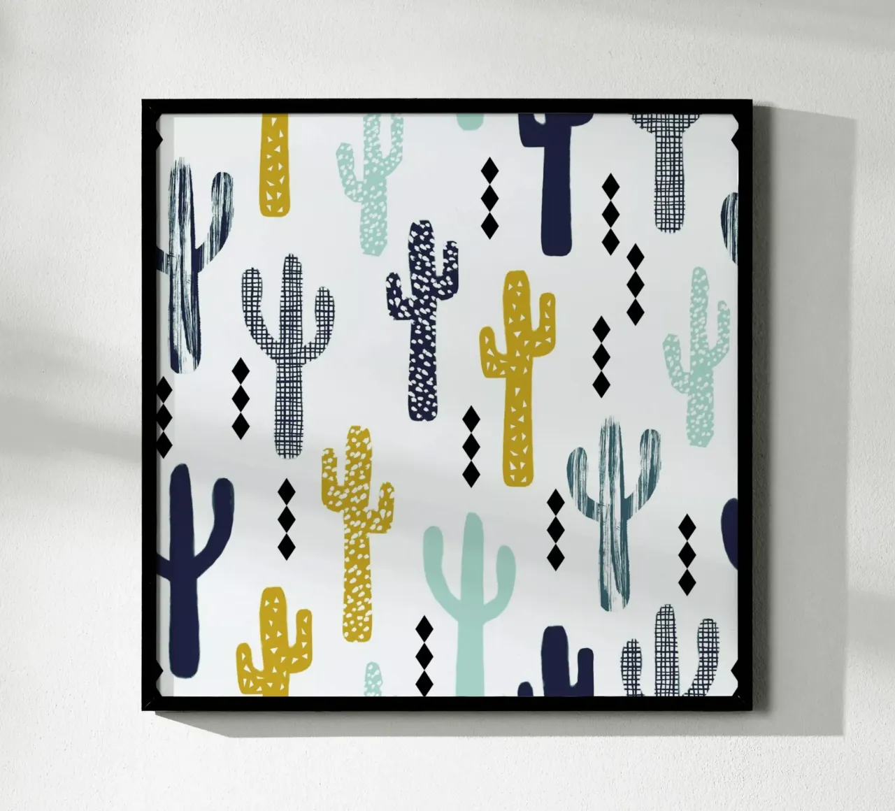 Cactus Mustard poster con telaio in plastica da Charlotte Winter