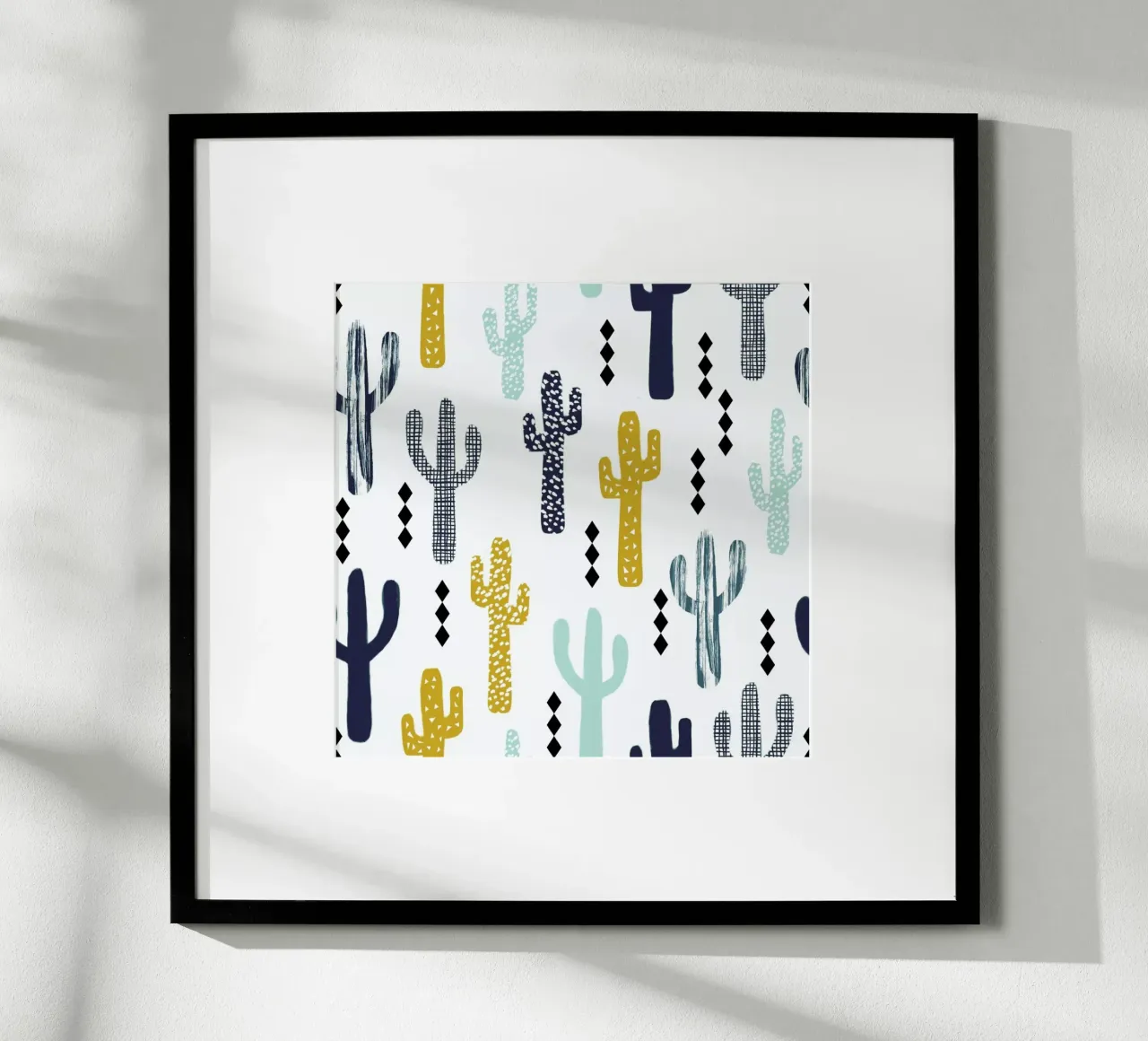 Cactus Mustard poster con telaio in plastica da Charlotte Winter