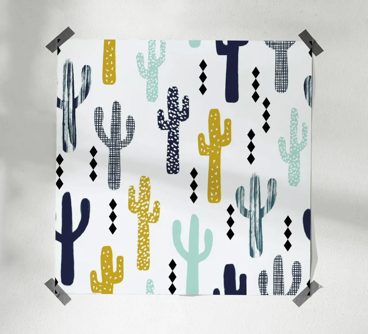 Cactus Mustard poster con telaio in plastica da Charlotte Winter