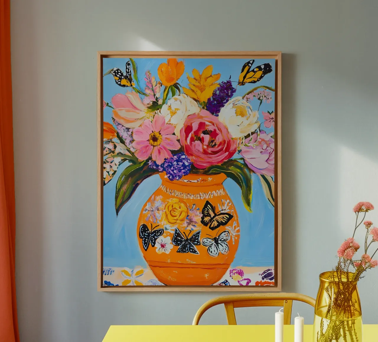 Fiori in vaso tela con Cornice a cassetta da IamHomeStudio