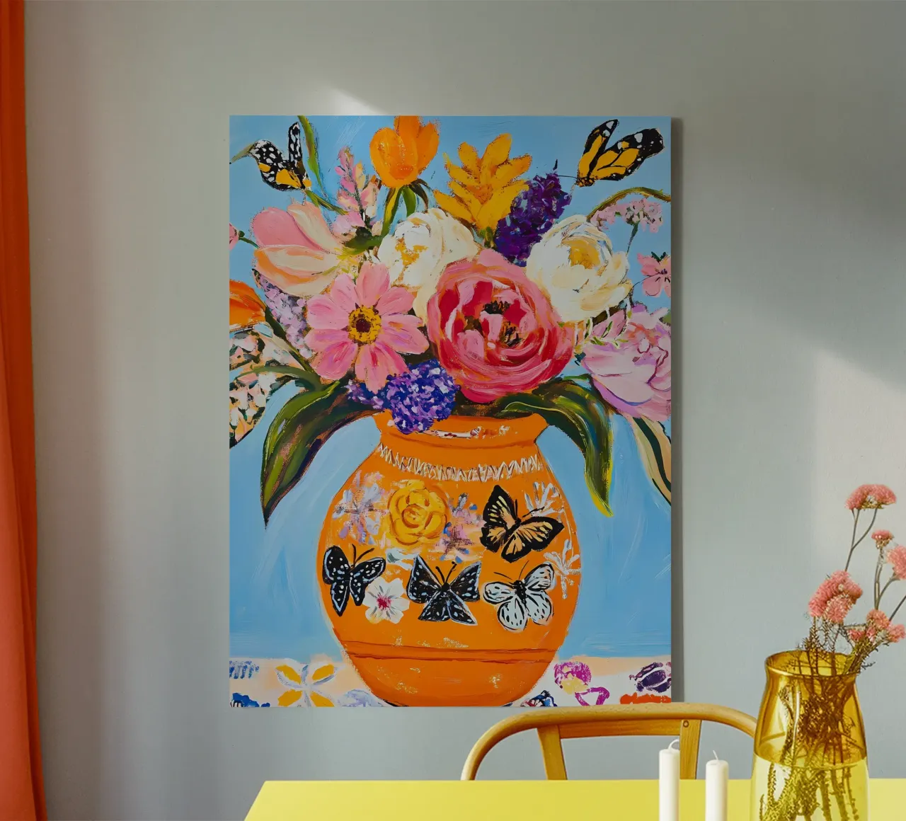 Fiori in vaso tela con Cornice a cassetta da IamHomeStudio