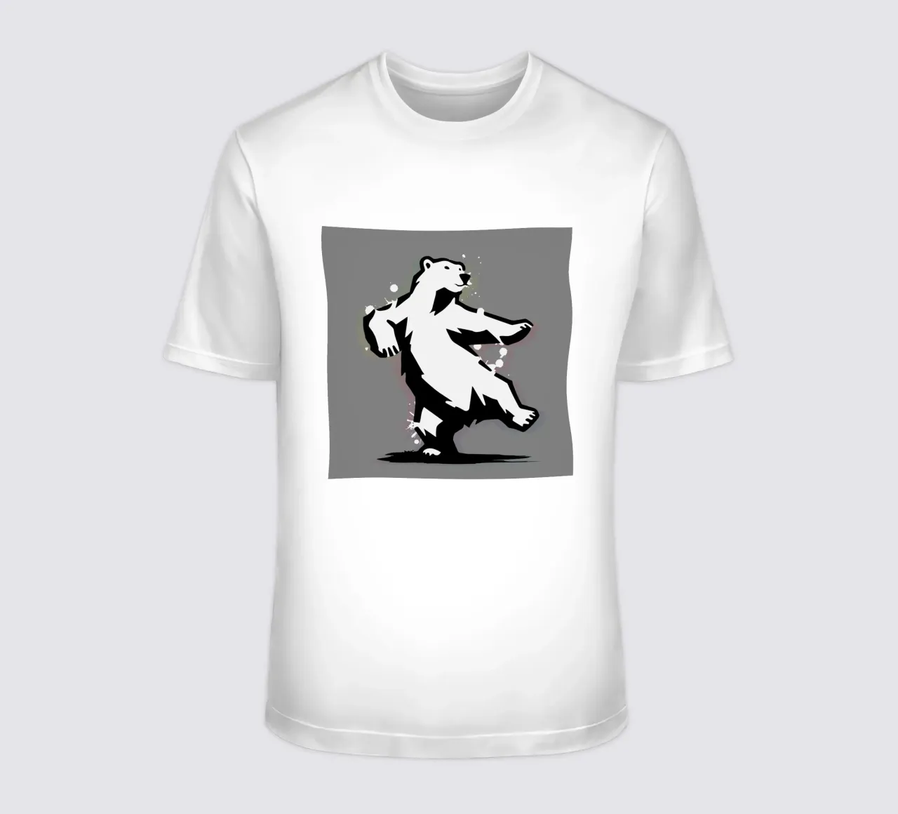 Orso polare danzante in stile stencil t-shirt da namosh