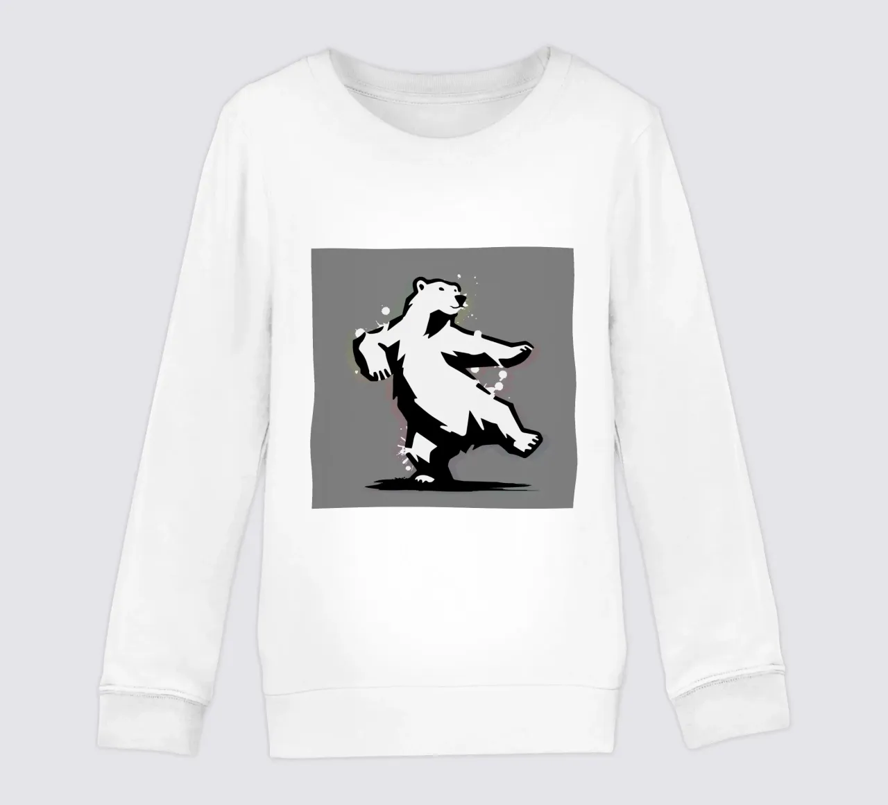 Orso polare danzante in stile stencil felpa bambino da namosh